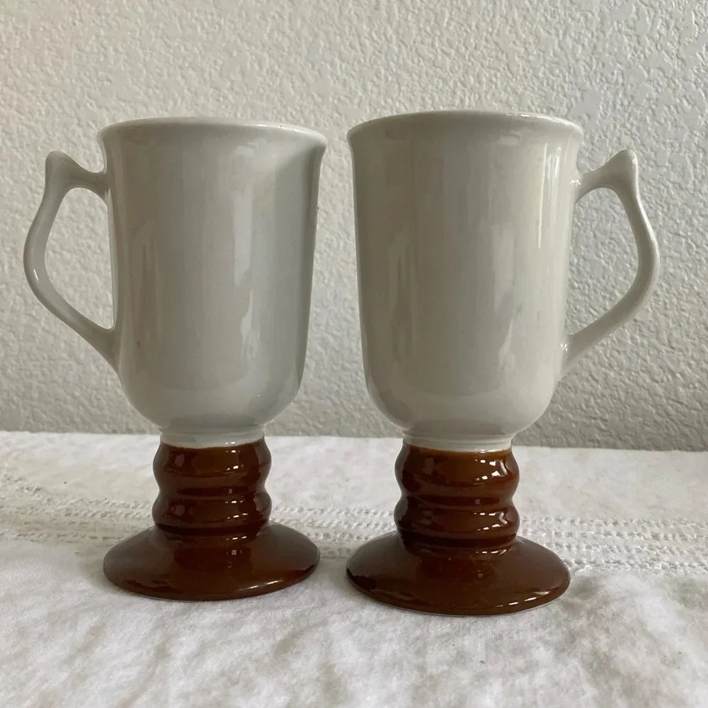 Vintage 1970's 3 Ceramic Irish Coffee Mugs Made in the USA by HALL 1273